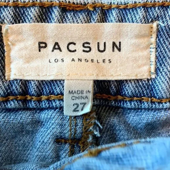 PACSUN Women’s Button Down Denim Mini Jean Skirt Blue Size 27 - Picture 9 of 11